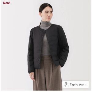 Muji lightweight down collarless jacket